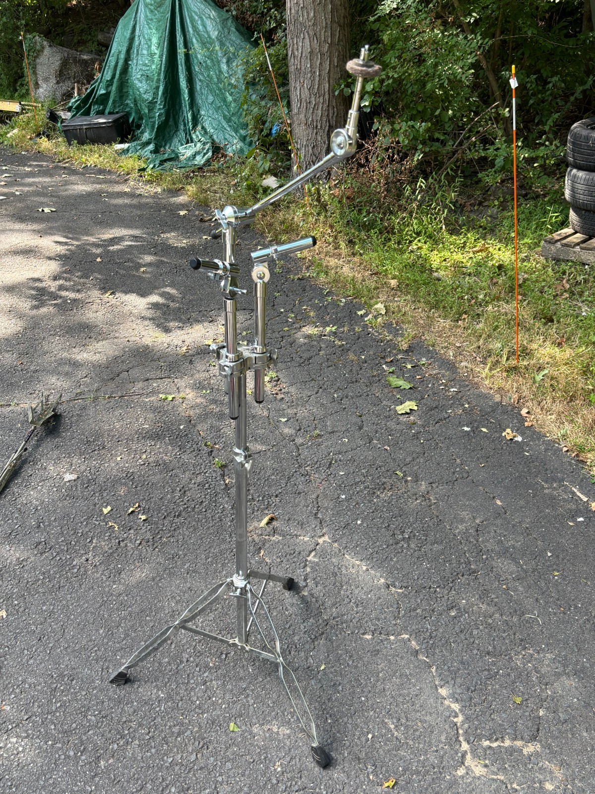 Generic Double Braced Double Tom Drum Stand With Cymbal Boom Arm