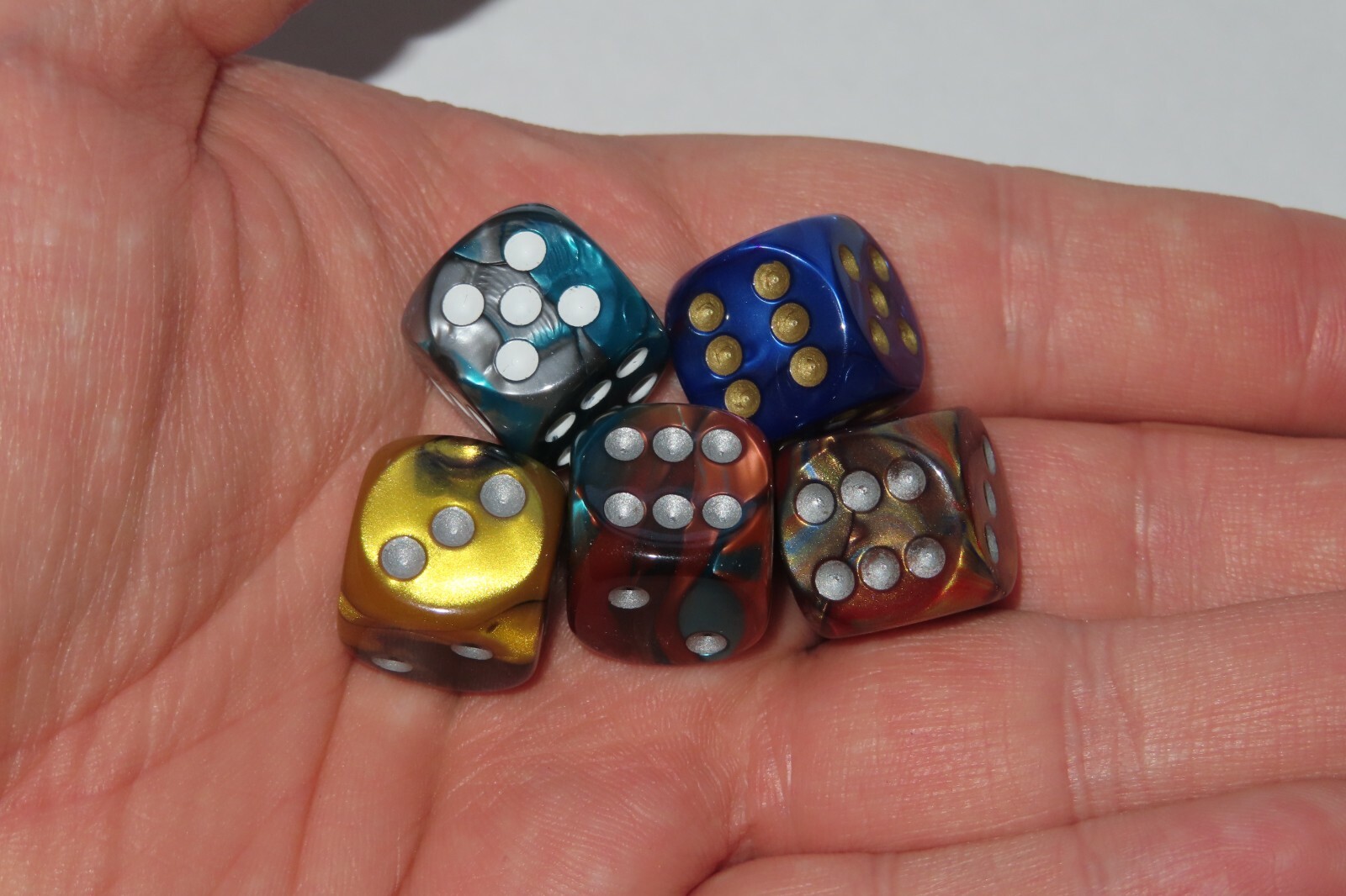 x5 Chaos Star Marbled dice. Chessex unknown