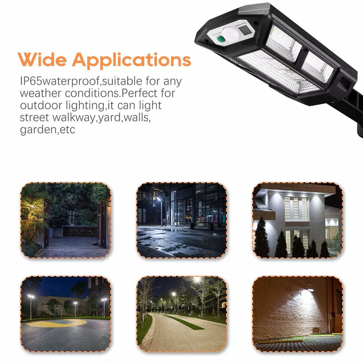 2 pcs LED Solar Flood Light Security Motion Sensor Wall Street Yard Outdoor Lamp