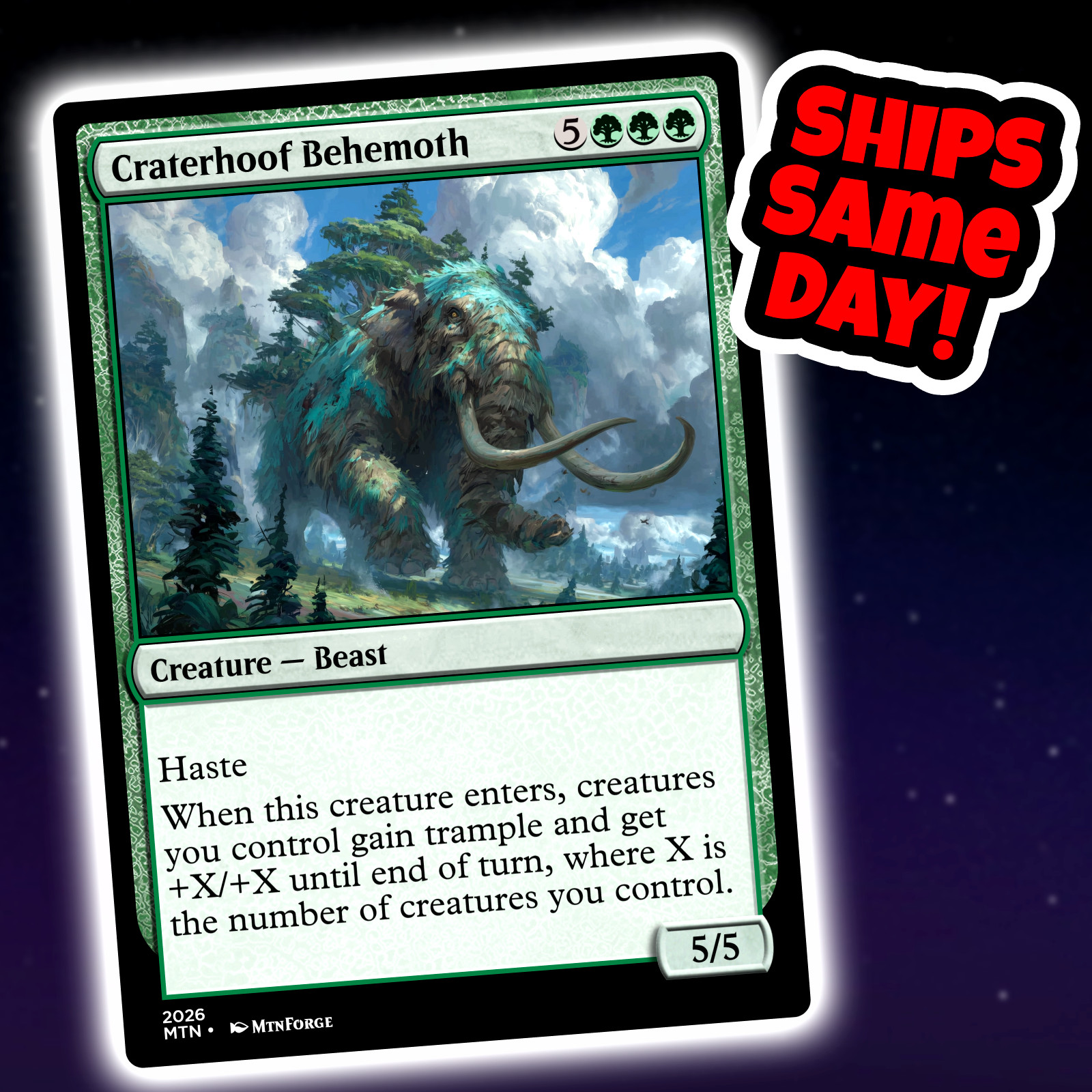 Craterhoof Behemoth - Custom Art Magic: The Gathering Playtest Card