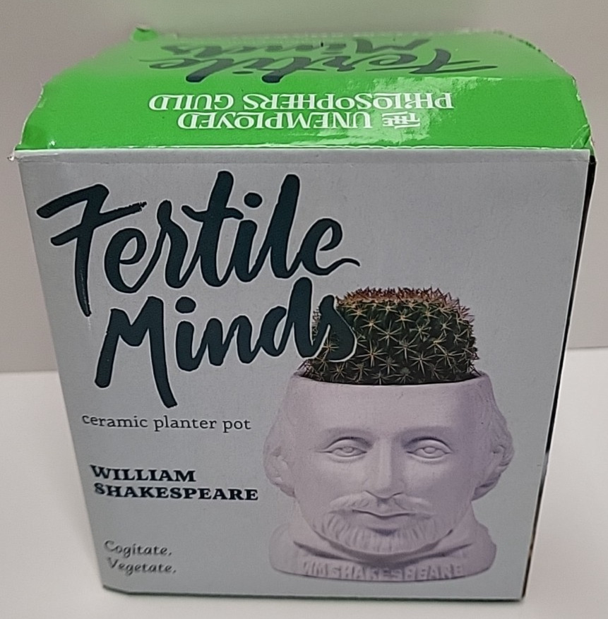 Fertile Minds WM Shakespeare Ceramic Planter Pot Unemployed Philosophers Guild
