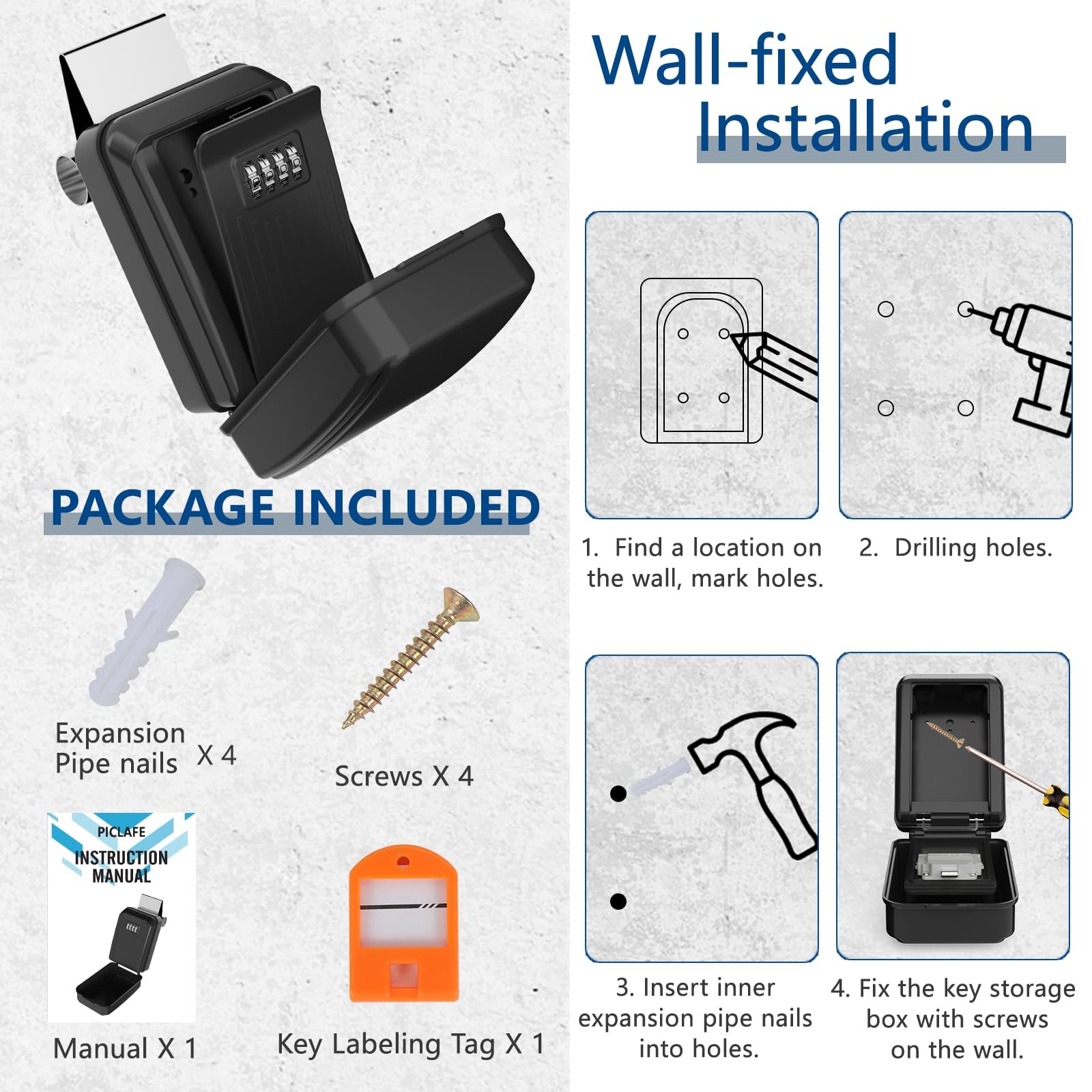 Piclafe Car Window Lock Box for Turo, Key with