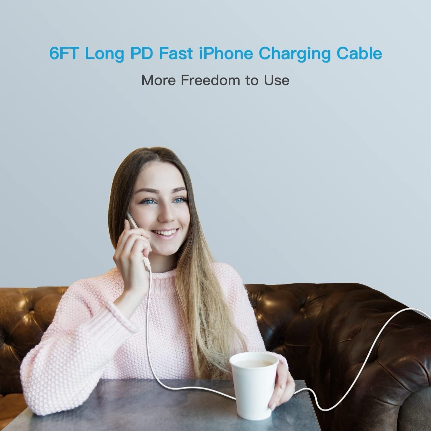 USB C to Lightning Cable 3Pack 6FT [MFi Certified] iPhone Fast Charger Cable USB