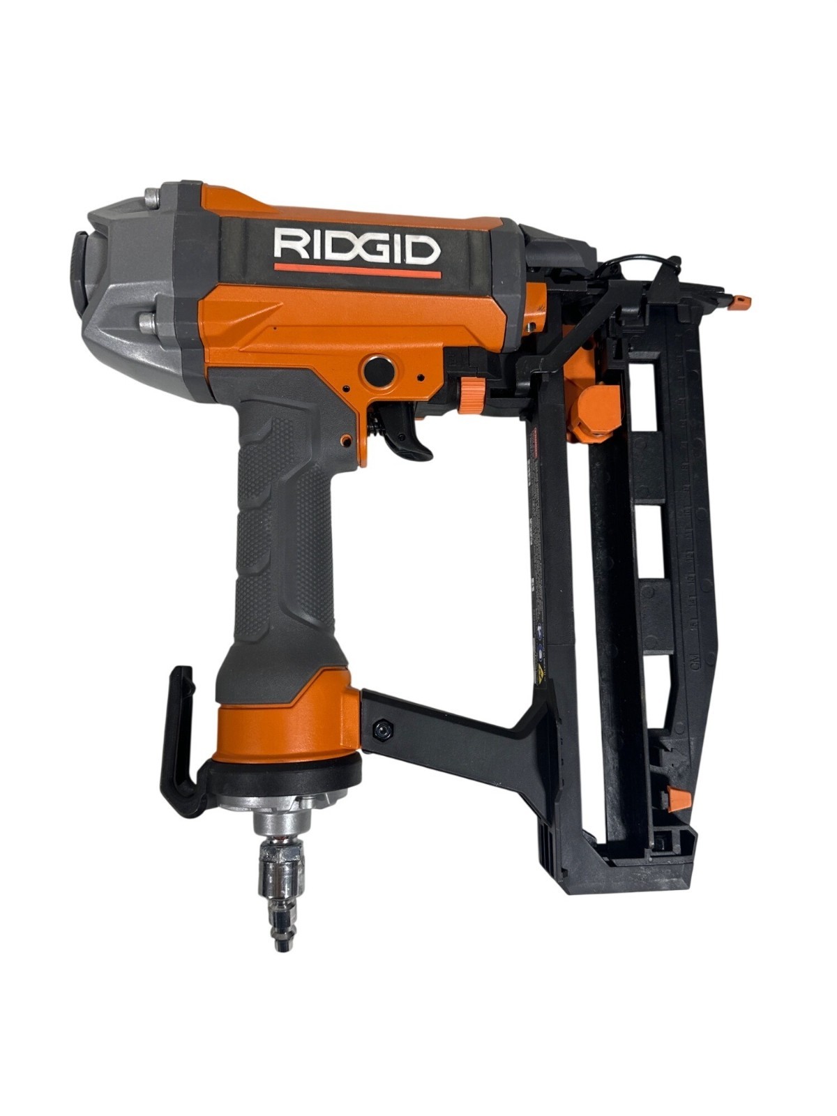 Ridgid 16-Gauge Straight Finish Nailer Pneumatic Tool Orange & Gray