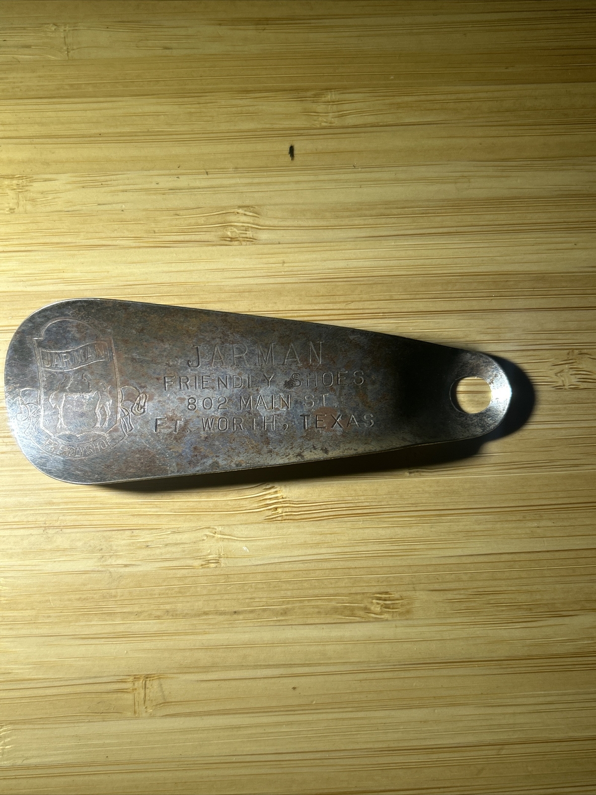 Harman Friendly Shoes 802 Main St. Fort Worth Texas Advertising Shoe Horn