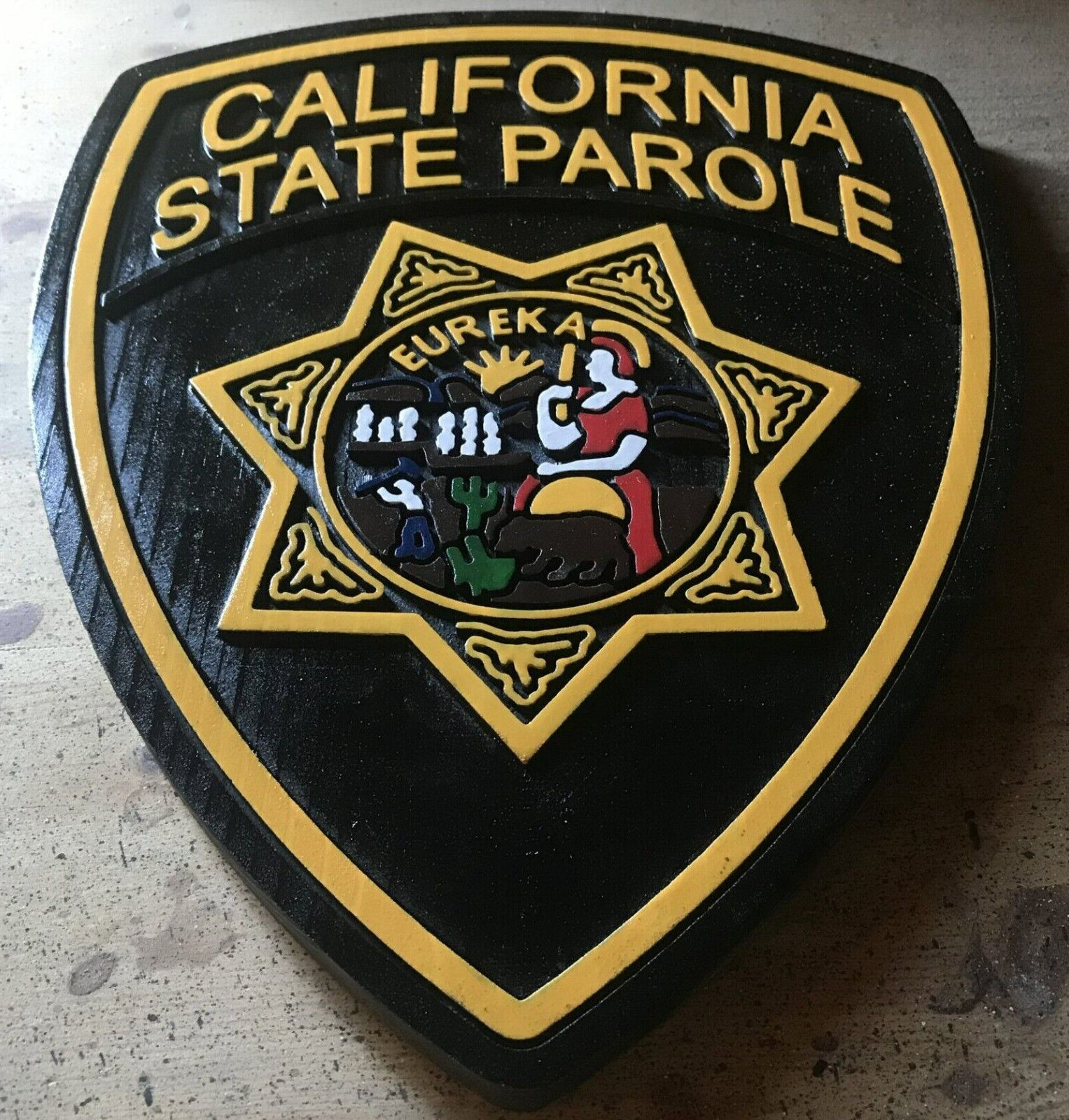 California State Parole 3D routed carved Patch Plaque Sign Custom