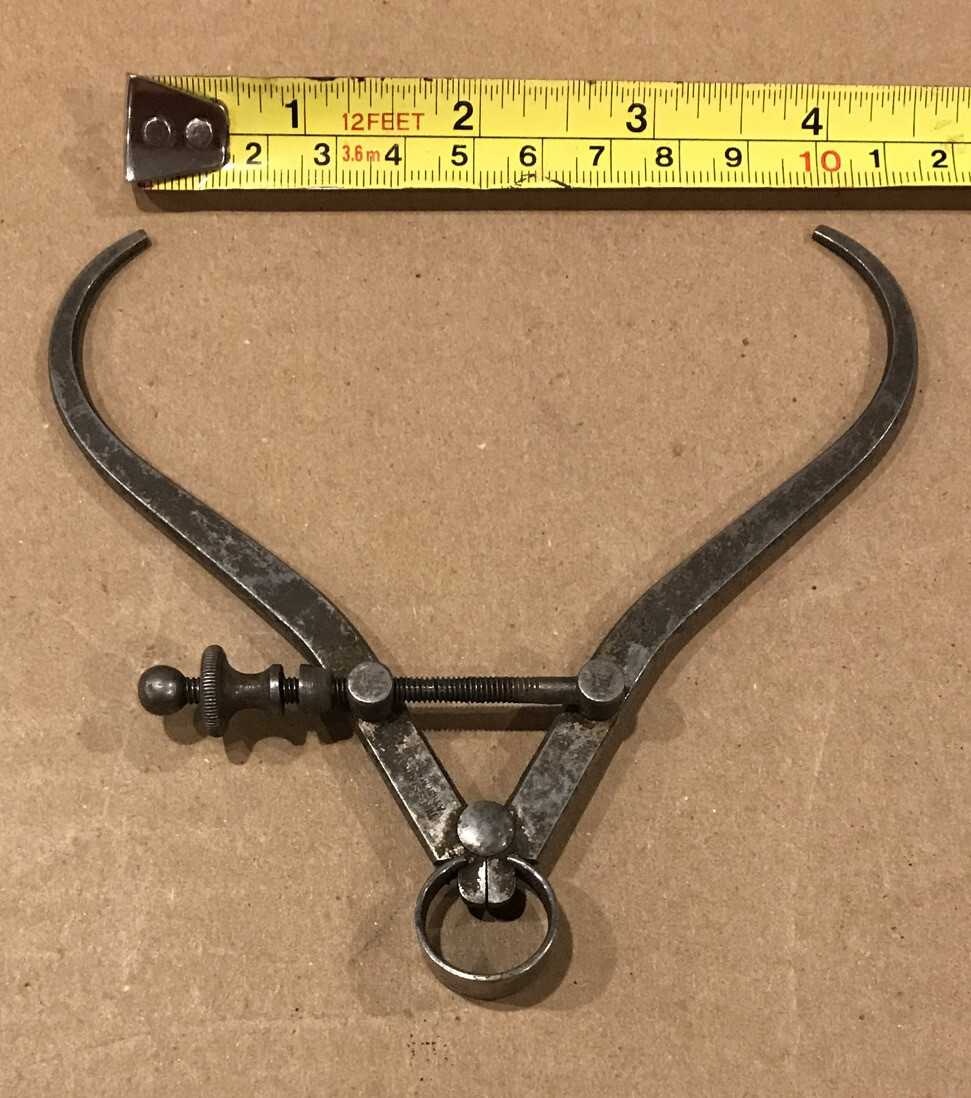 Starrett Outside Spring Caliper, Steel, Threaded Lock Nut, 0-4" Range