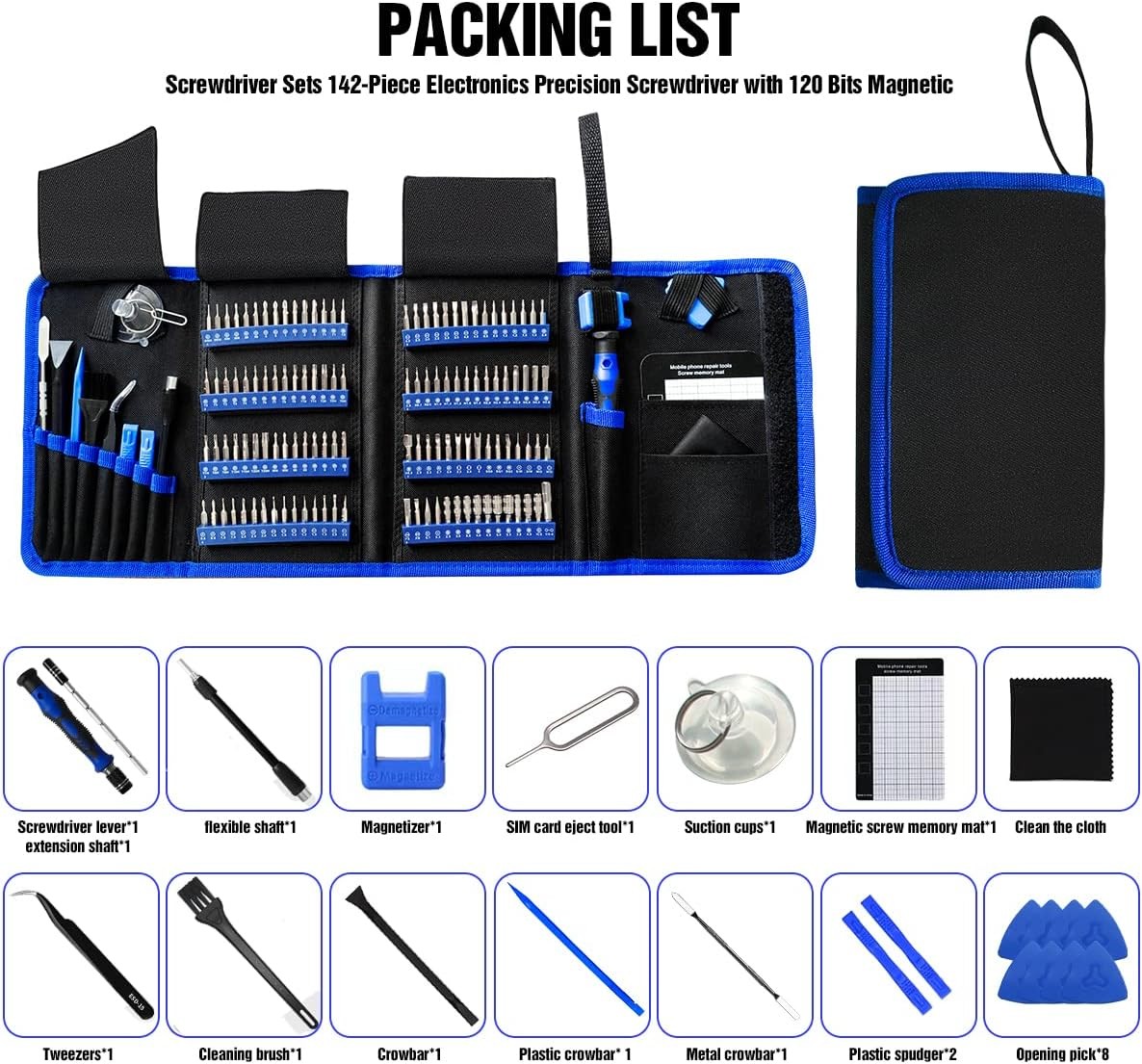 142 IN 1 Professional Computer Repair Tool Kit, Precision Screwdriver Set with 1