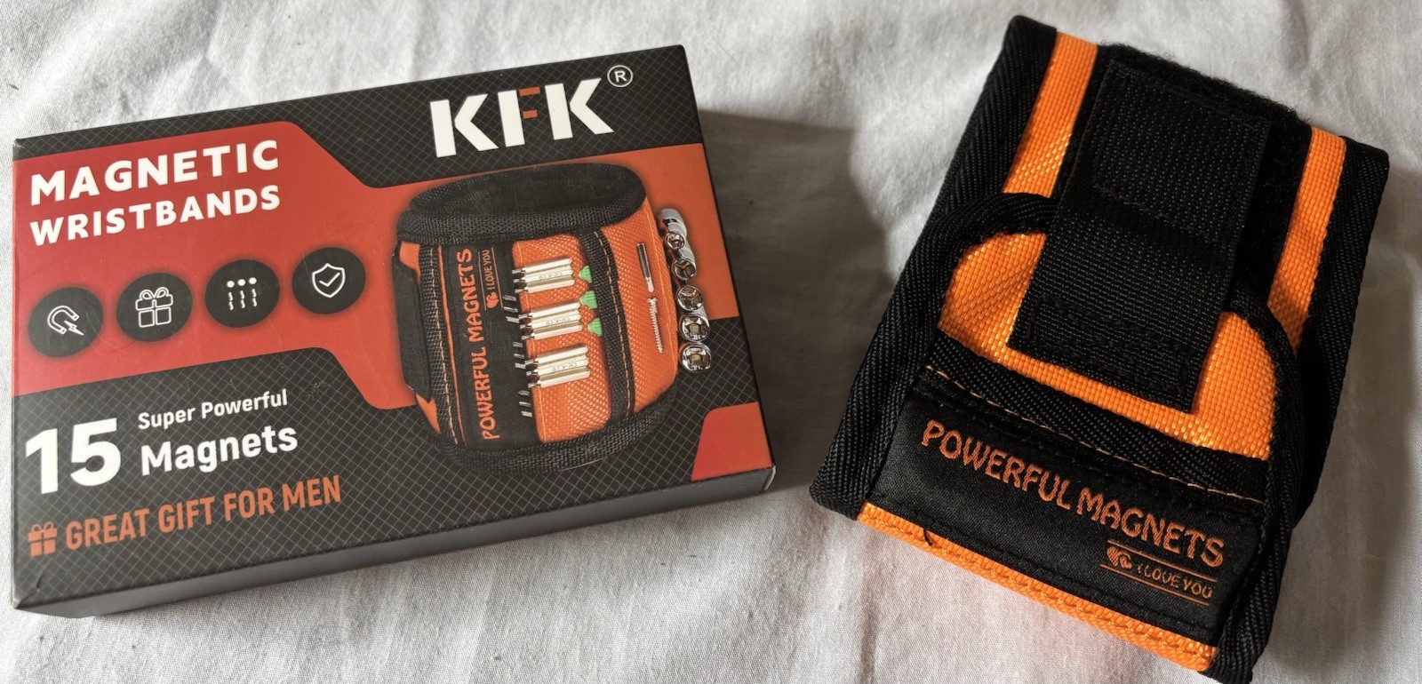New KFK Magnetic Wristbands With 15 Powerful Magnets For Holding Tools