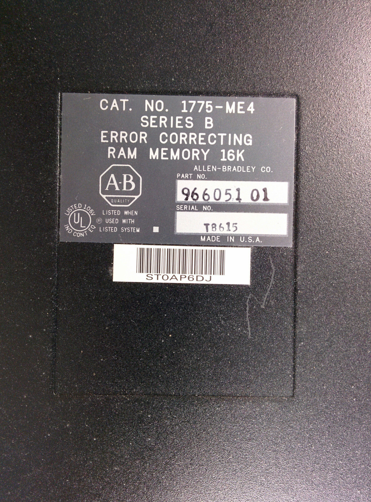 Allen-Bradley 1775-ME4 Series B Error Correcting RAM Memory 16K