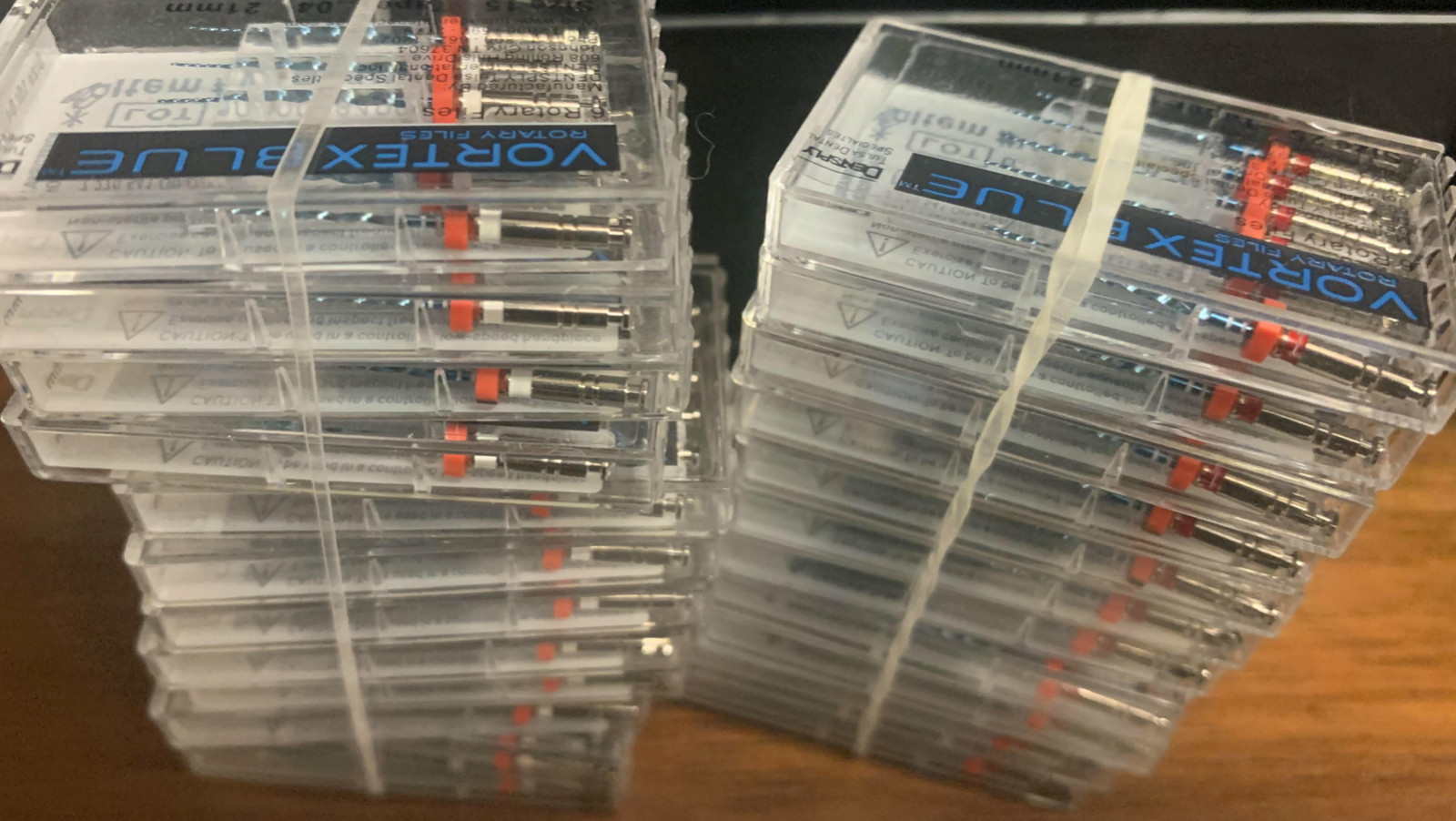 60pk 25mm .04 Asst Vortex Blue Rotary Files Dentsply Tulsa Dental Root Canal Lot