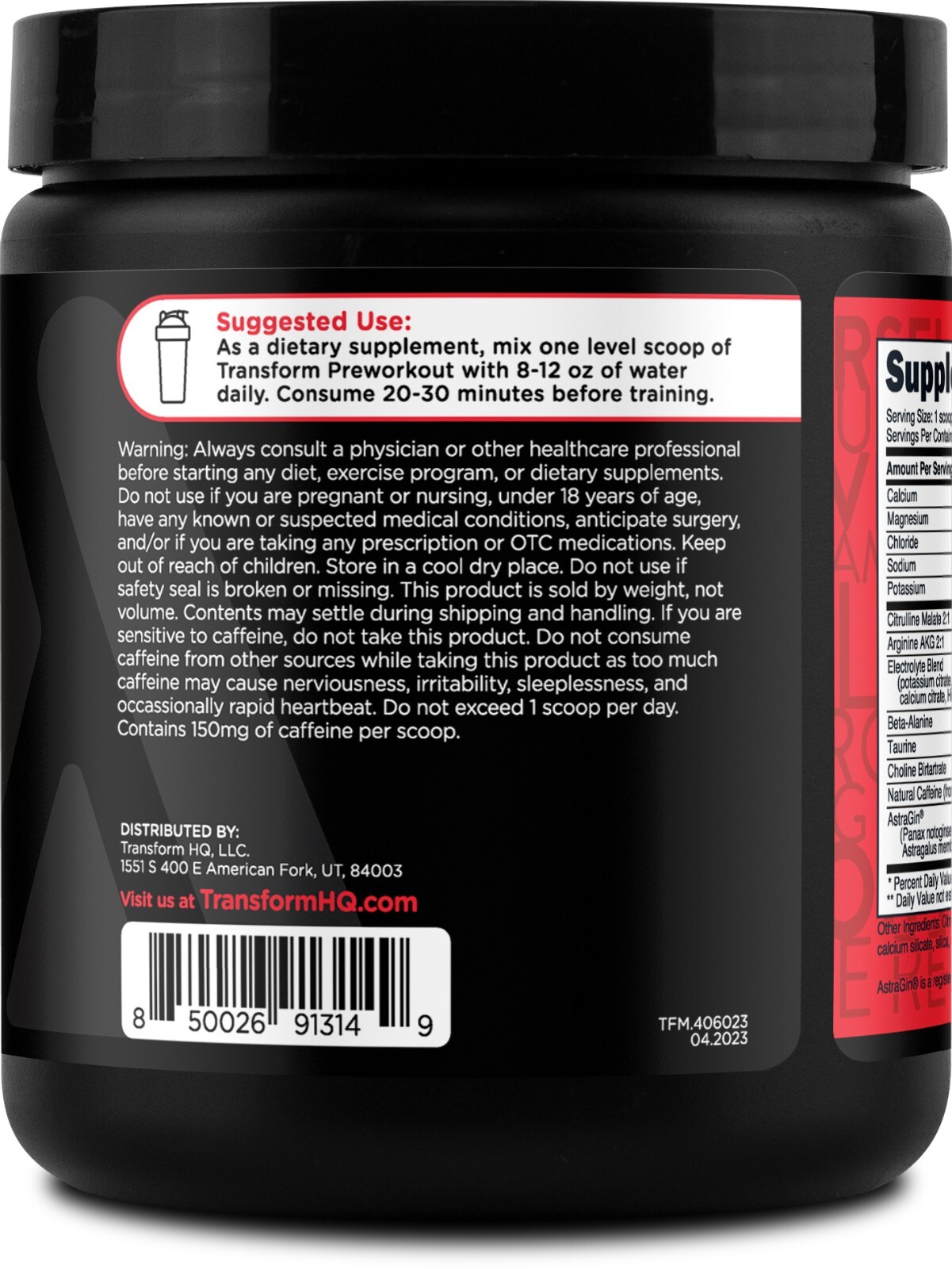 TransformHQ Pre-Workout (Rainbow Splash) 28 Servings - Perform - Gluten Free