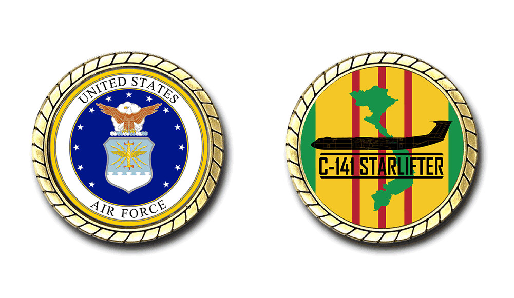 C-141 Star Lifter Vietnam US Air Force Challenge Coin Officially Licensed