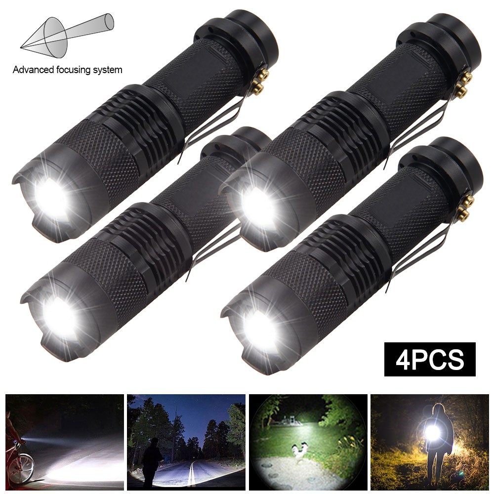 4X Mini LED Flashlight White Astronomy Light Zoomable Hunting Torch Night Lamp