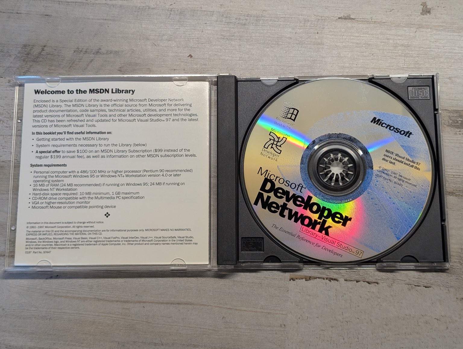 Microsoft Developer Network Library Visual Studio 97 Software CD-ROM Windows