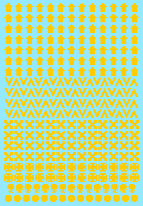 Yellow Space Marine Squad Markings Custom Transfer Sheet A6