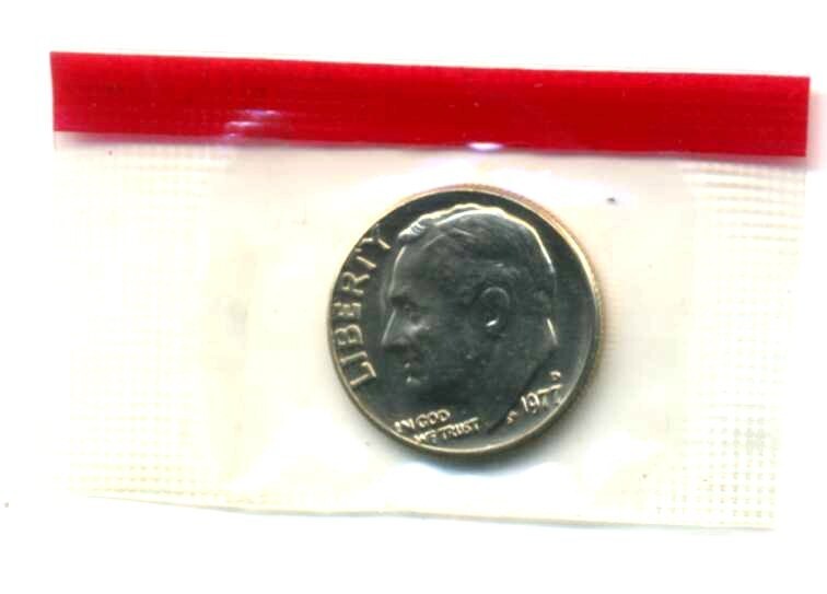 1977 D GEM BU ROOSEVELT DIME UNCIRCULATED US GOVERNMENT SEALED US COIN #3213