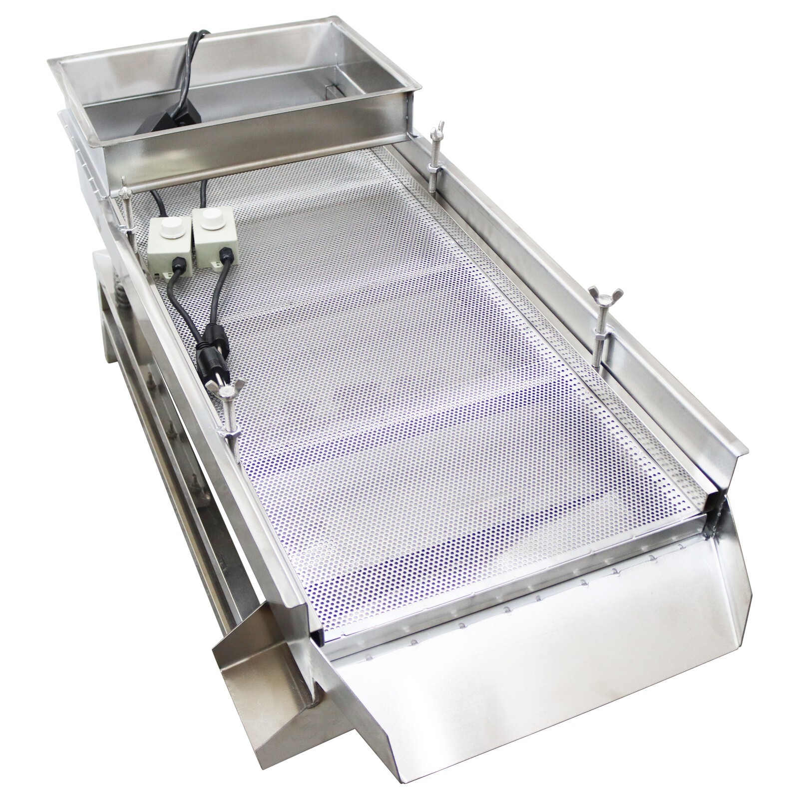 Electric Linear Vibrating Screen Sifter Sieve Machine 3mm Screen Single Layer