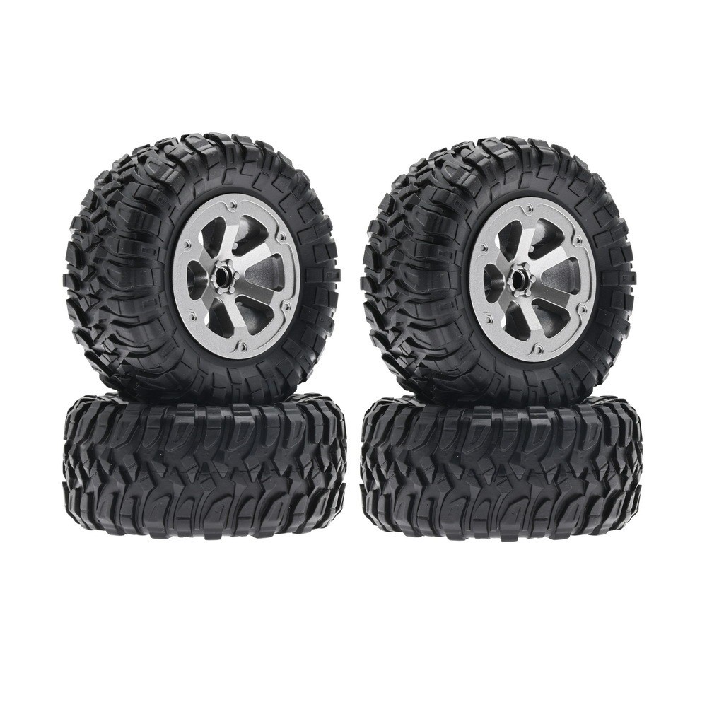 4Pack Rubber+Plastic RC Car Wheel Tyre Tires For WPL B14 C24 Military Truck