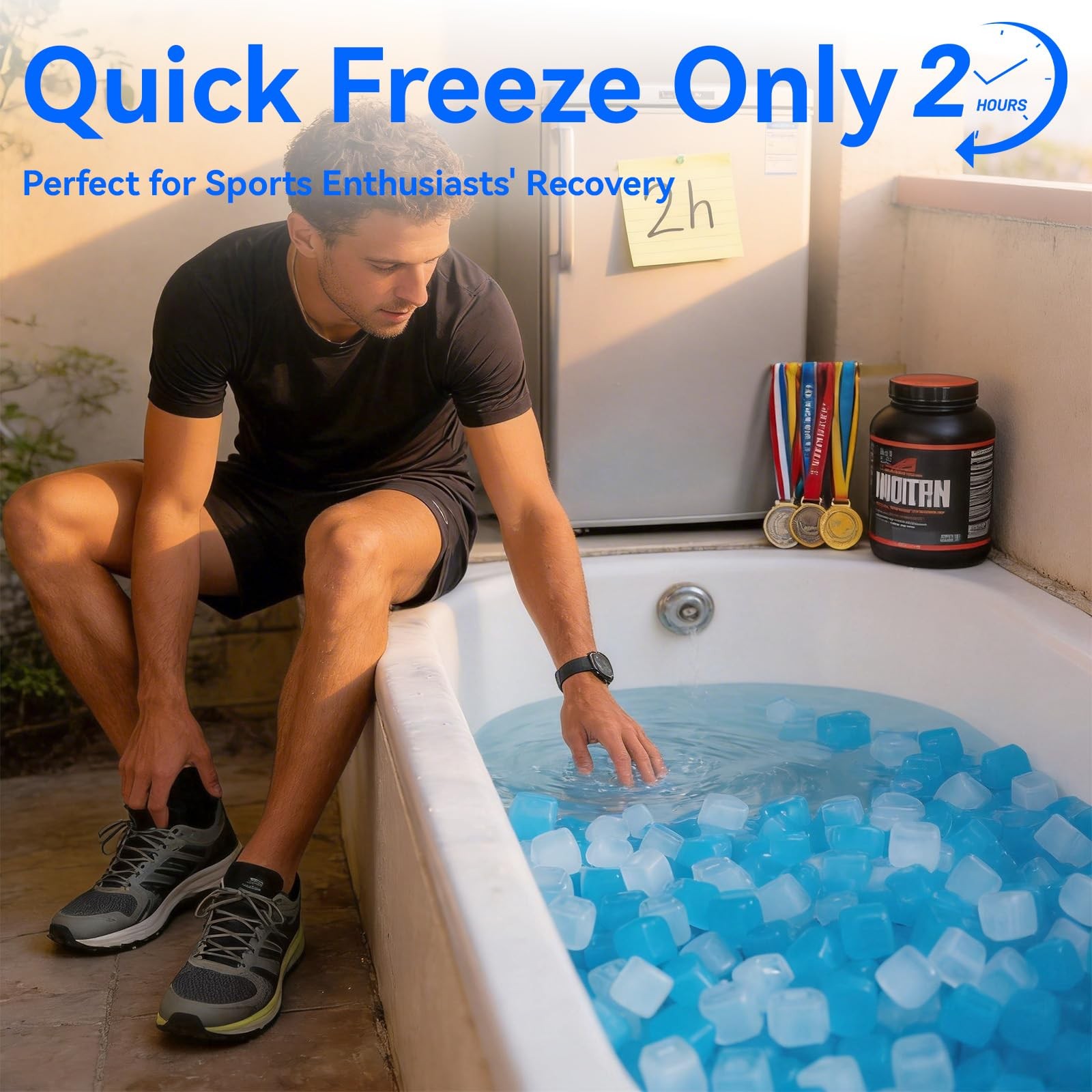 12LBS Reusable Ice Cubes for Ice Bath, BPA-Free Plastic Ice Pack Without Dilu...