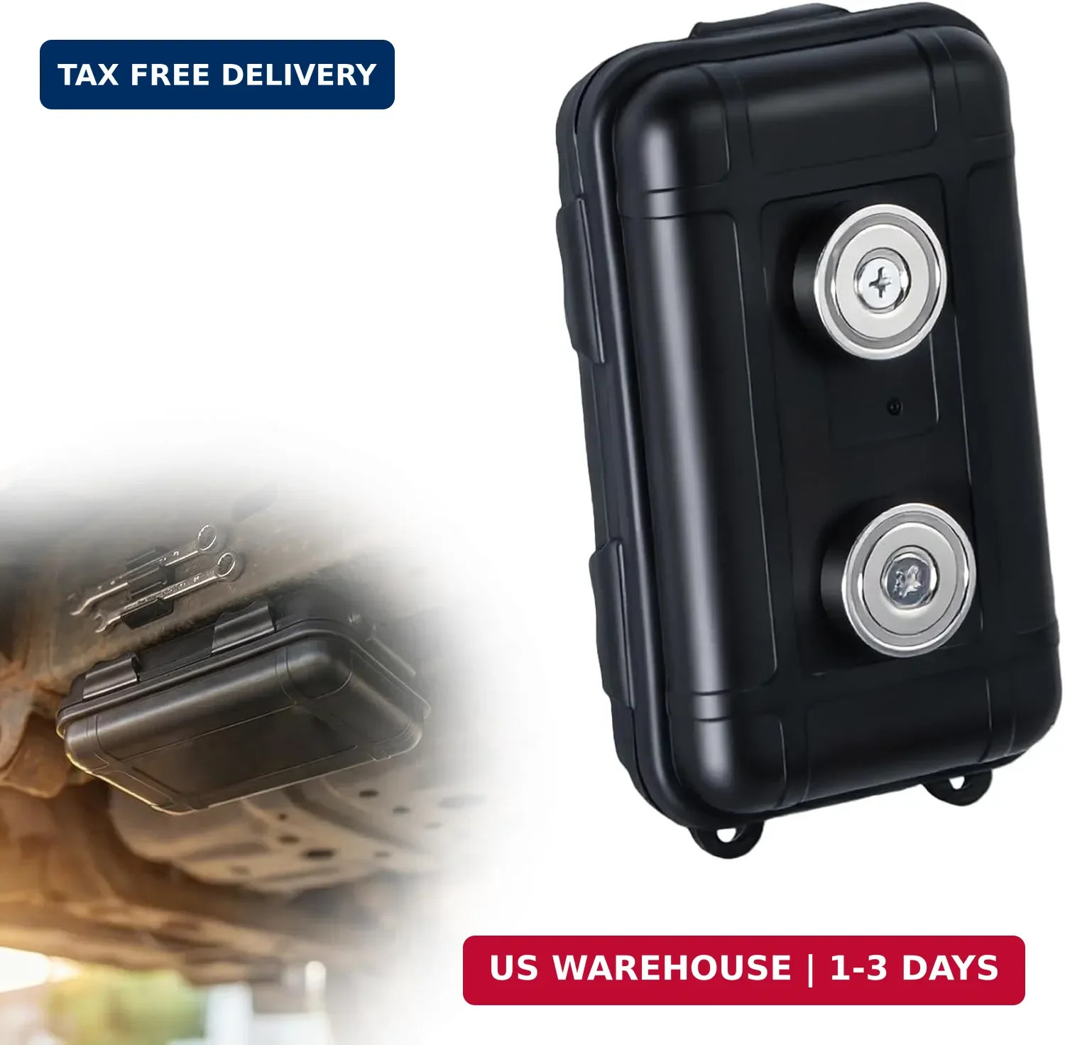 Magnetic Key Box for Under Car, Waterproof Hide a Key Magnetic Car for Outside &