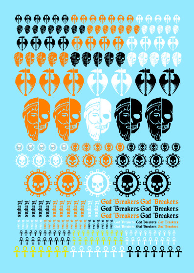 Tiny Titan God Heads Transfer Sheet A6