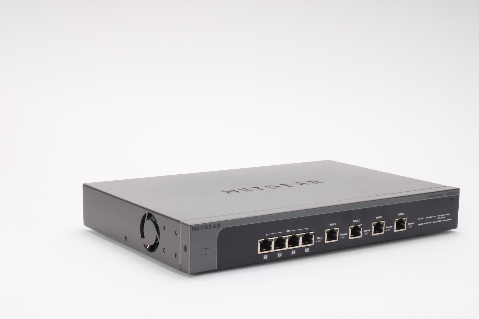 NETGEAR SRX5308 Prosafe Gigabit Quad WAN SSL VPN Firewall With Accessories