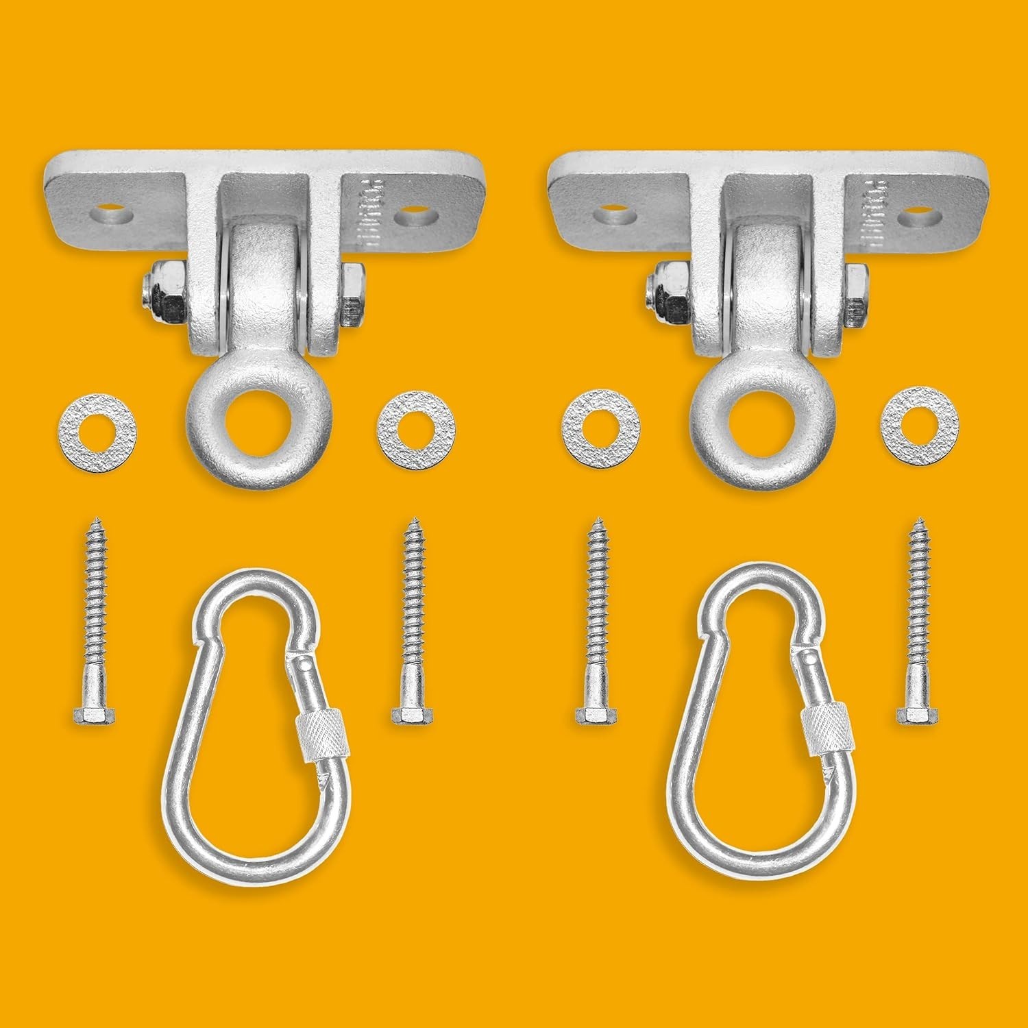Durable Swing Set Hangers - 2 Pack with Locking Snap Hooks for Indoors/Outdoors