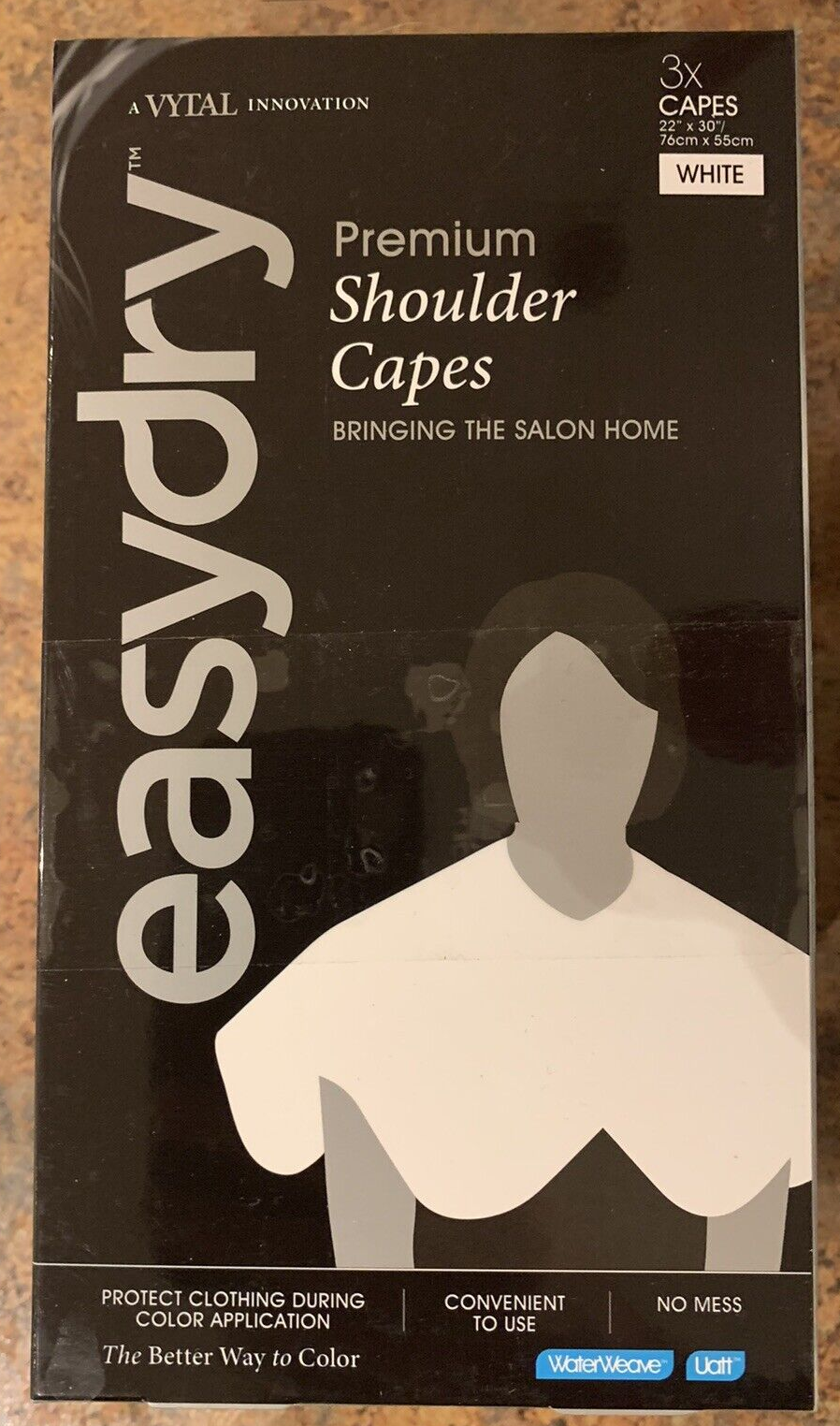 (25) Packs New Easydry 3pc Premium 2 Layer Shoulder Capes 22"x 30" - (75) Total