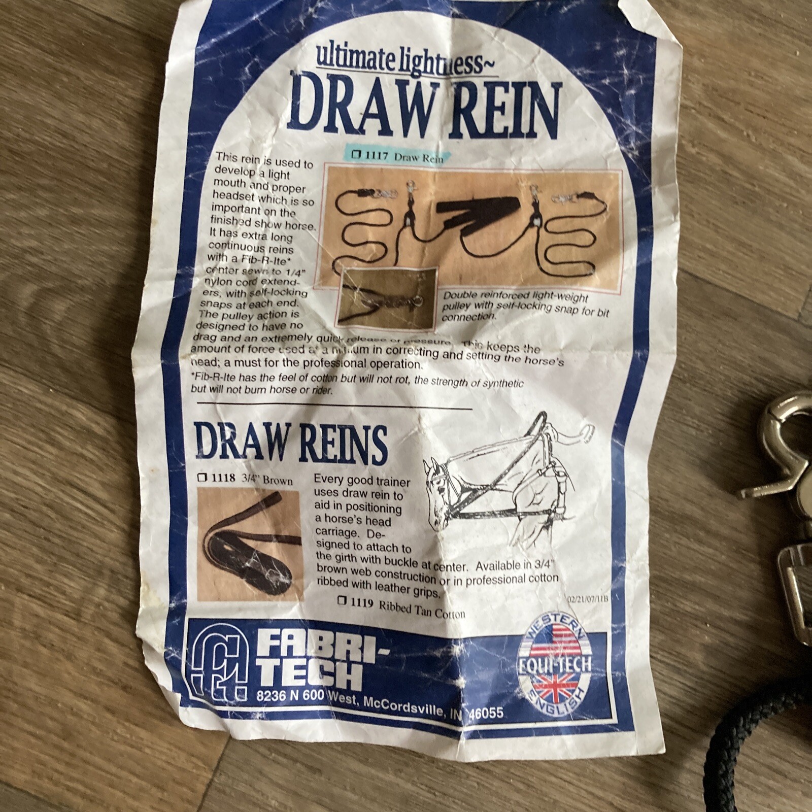 Equi Tech Fabri- Tech Ultimate Lightness Draw Rein - Horse