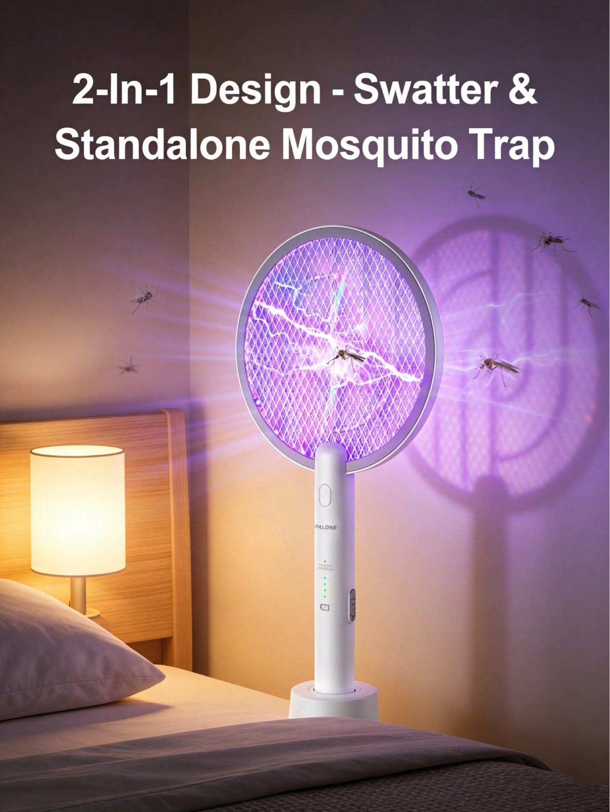 Electric Fly Swatter 4000V Bug Zapper Racket 2 in 1 Fly Swatter Rechargeable Hot