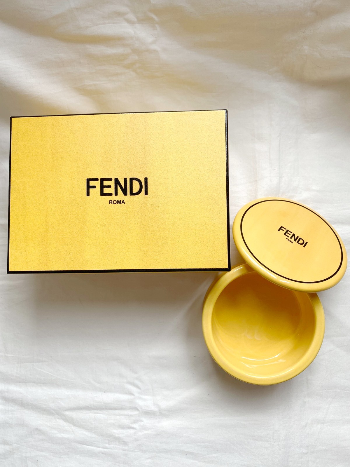 Fendi 2020 logo ceramic porcelain accessories box new in box for casa