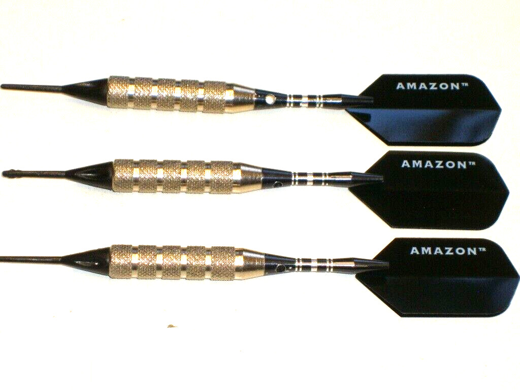 Soft Tip Darts Used 17 Gram 1/4" Plated with Aluminum Shafts & New Flights #4020