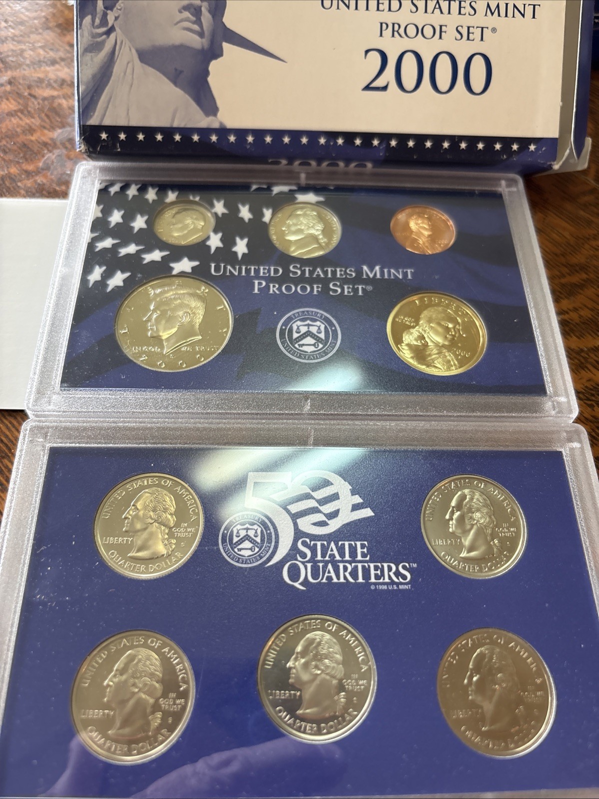 2000 US Mint Proof Set 10 Coins with COA and Original Mint Packaging