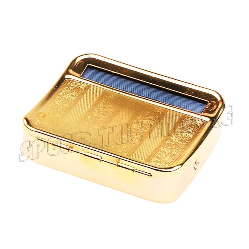 Automatic 1 1/4 78mm Cigarette Tobacco Gold Color Metal Roller Rolling Machine
