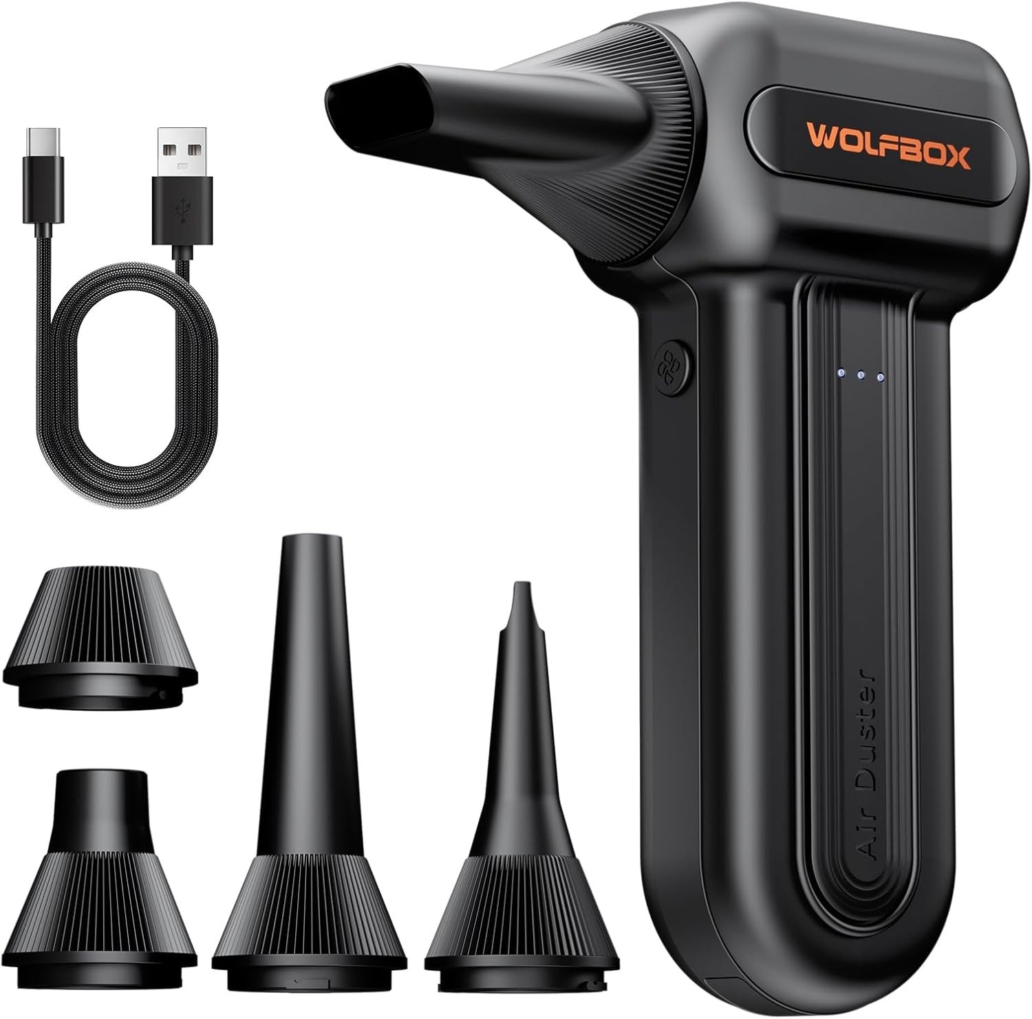 WOLFBOX 110000RPM Electric Air Duster Rechargeable Cordless PC Keyboard Cleaner