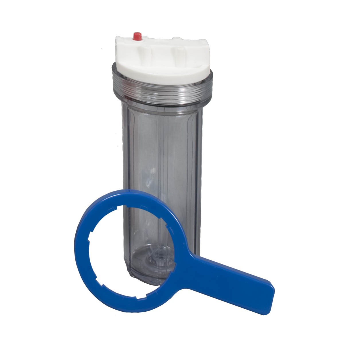 SWT Clear Housing for 2.5 by 10in Cartridge with 3/4 inch Ports with Wrench