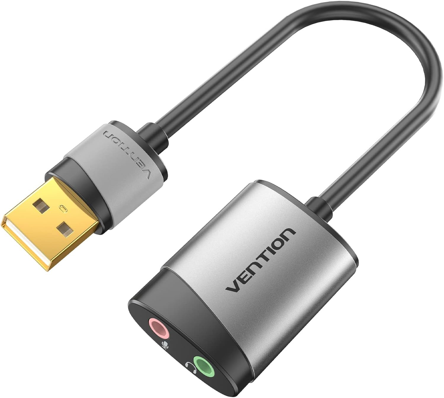 USB Audio Adapter - USB External Stereo Sound Card to 3.5mm Headphone and Mic...