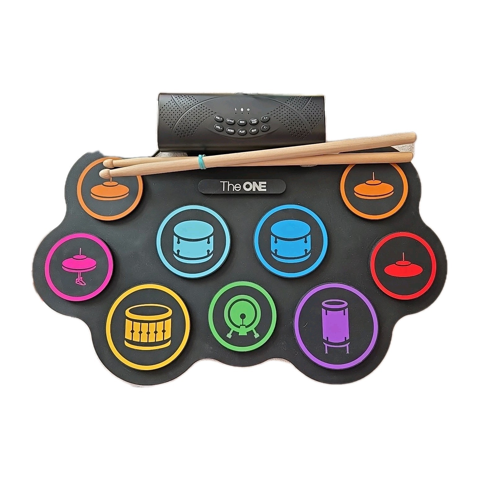 The ONE TRD1 Electric Drum Pad With Drum Sticks.