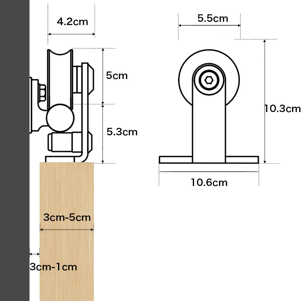 CCJH 4FT-18FT Stainless Steel Sliding Barn Door Hardware Kit Track For Wood Door