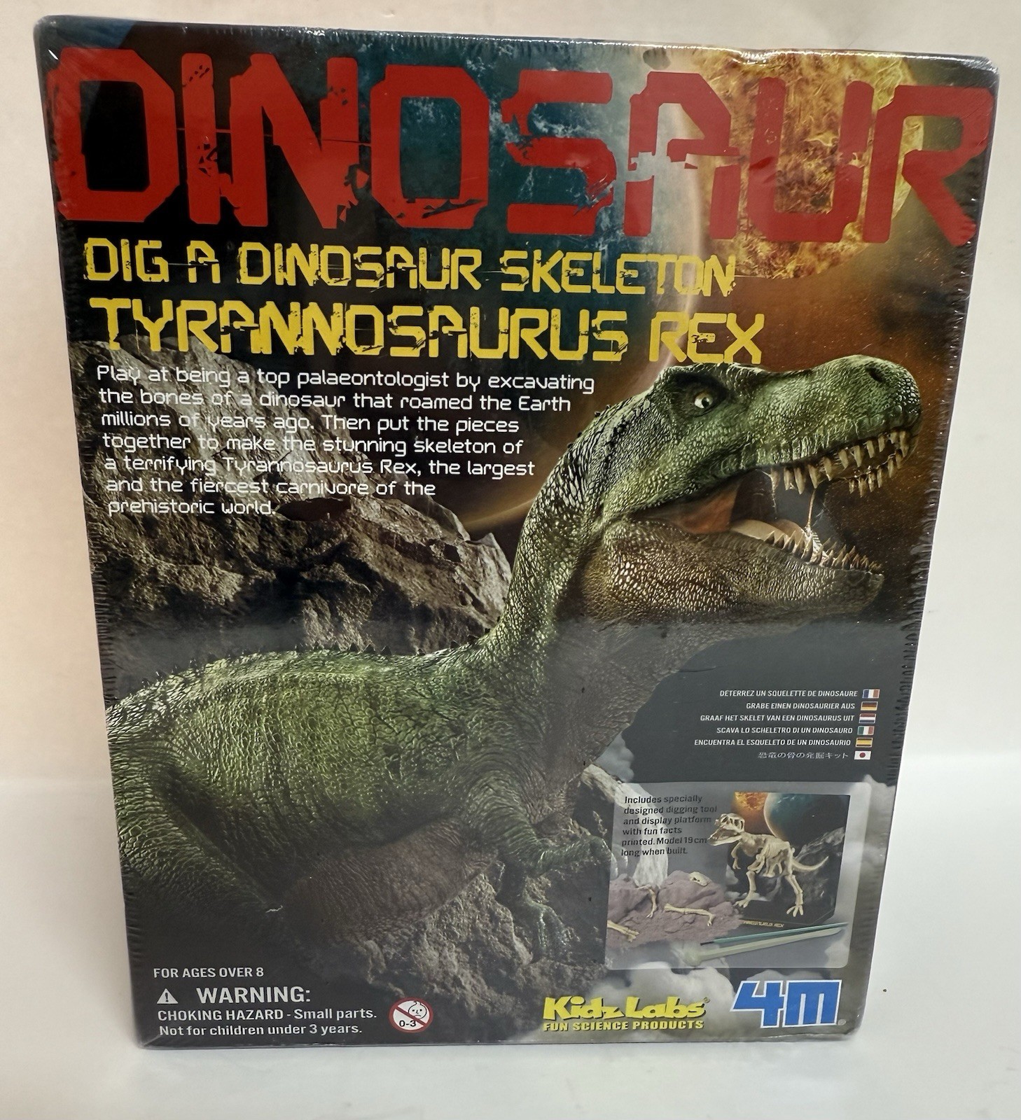 Dinosaur Dig A Dino Tyrannosaurus Rex Skeleton Kit by 4M KidzLabs, NEW Sealed