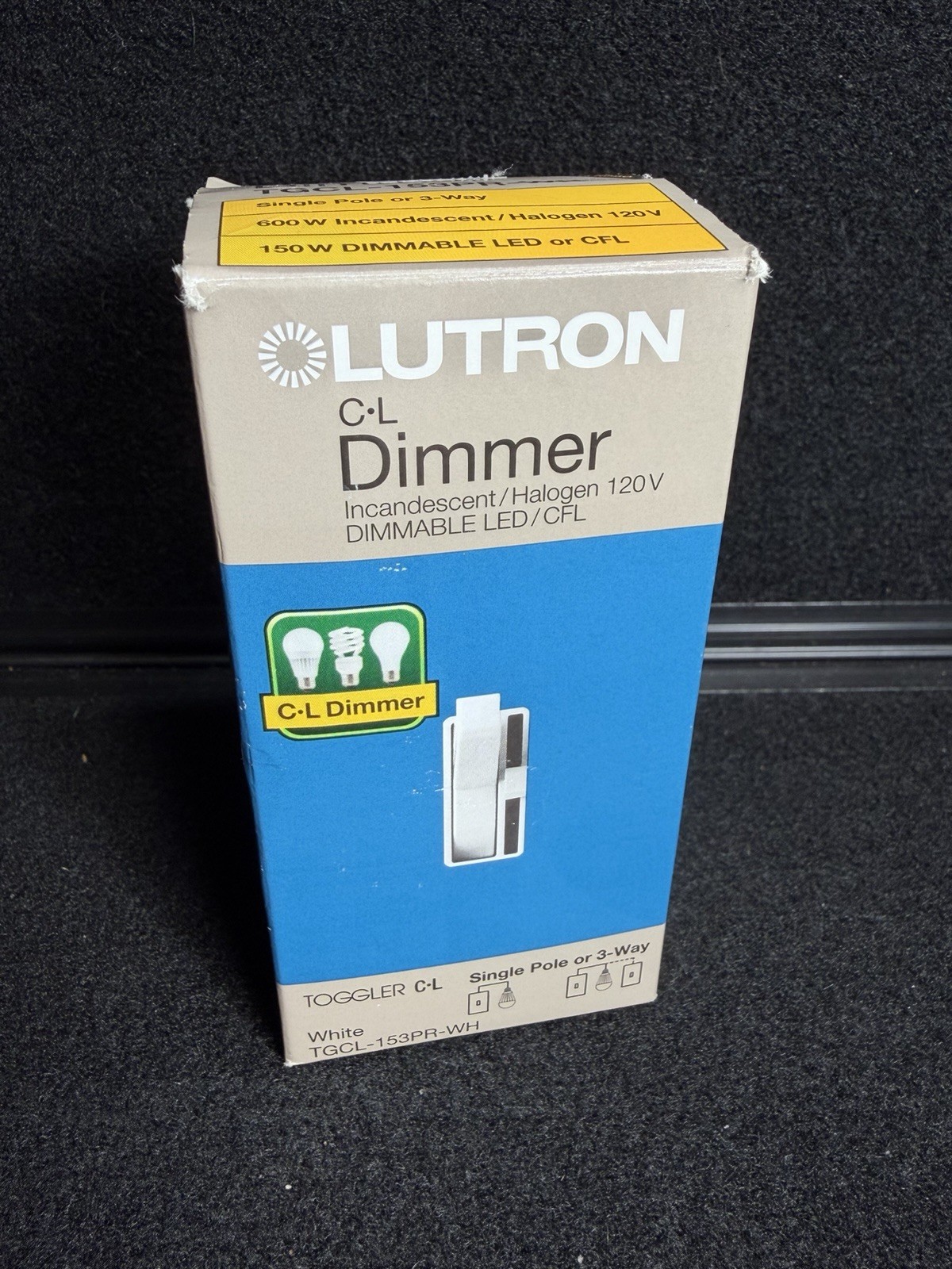 Lutron TGCL-153PR-WH Toggle Dimmer Switch - Gray