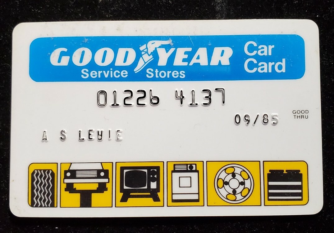 Good Year Car Card ~ Credit Card ~ exp 1985 ~ our# cb384