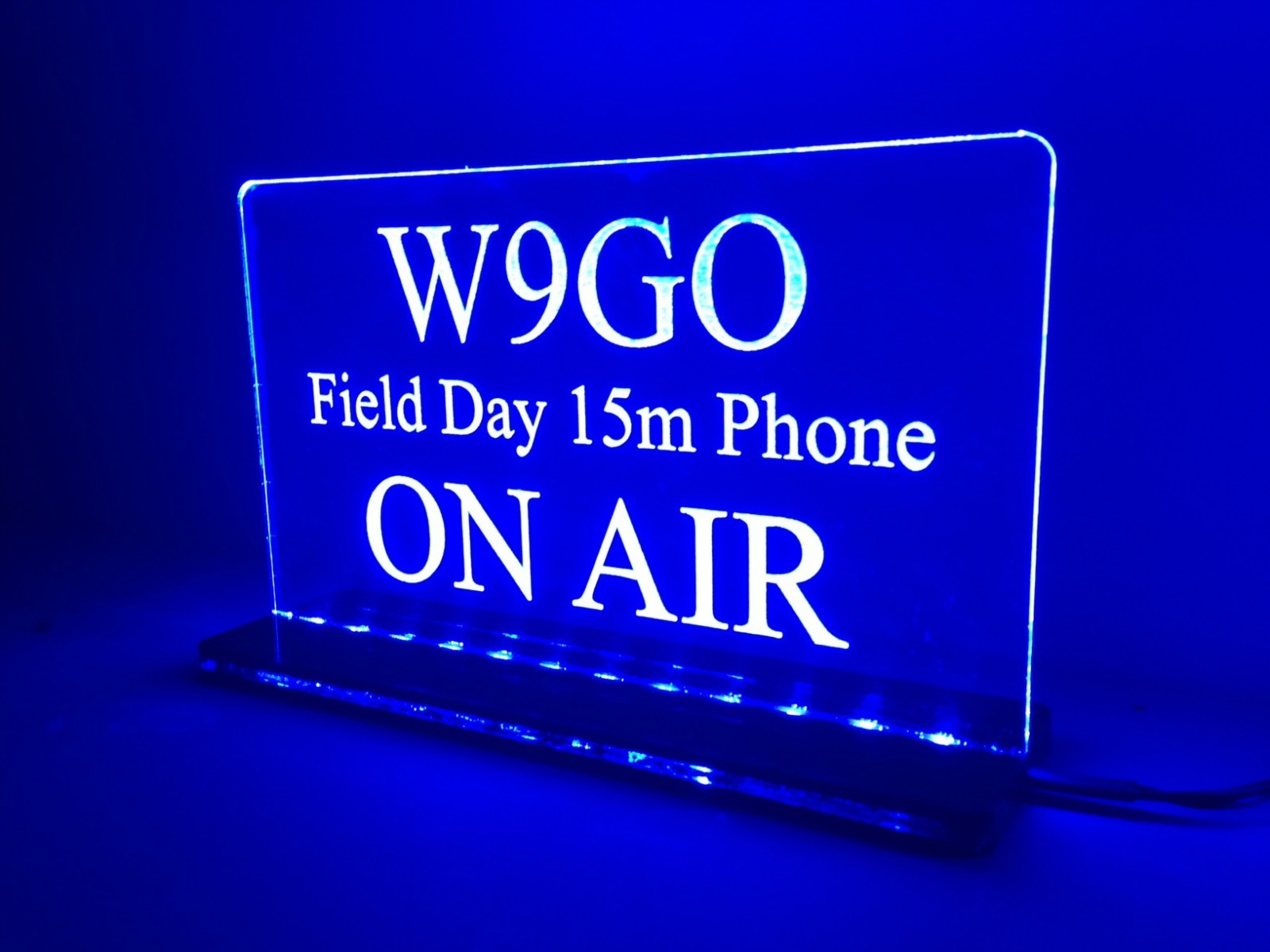 Field Day 12v Custom Engraved LED Sign  Amateur Radio Club Call Plaque