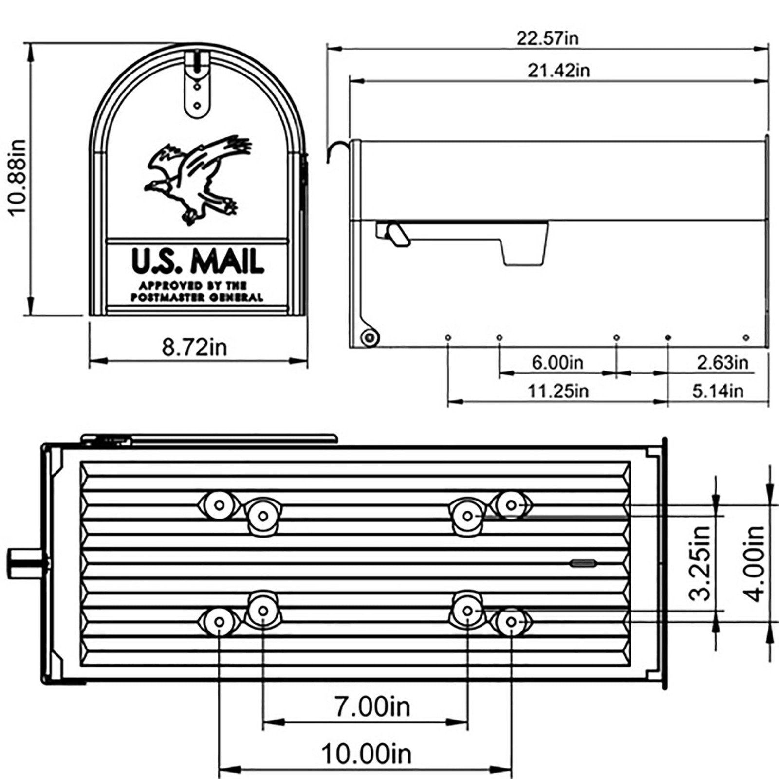 Architectural Mailboxes Galvanized Steel Large Mailbox Black Elite Single
