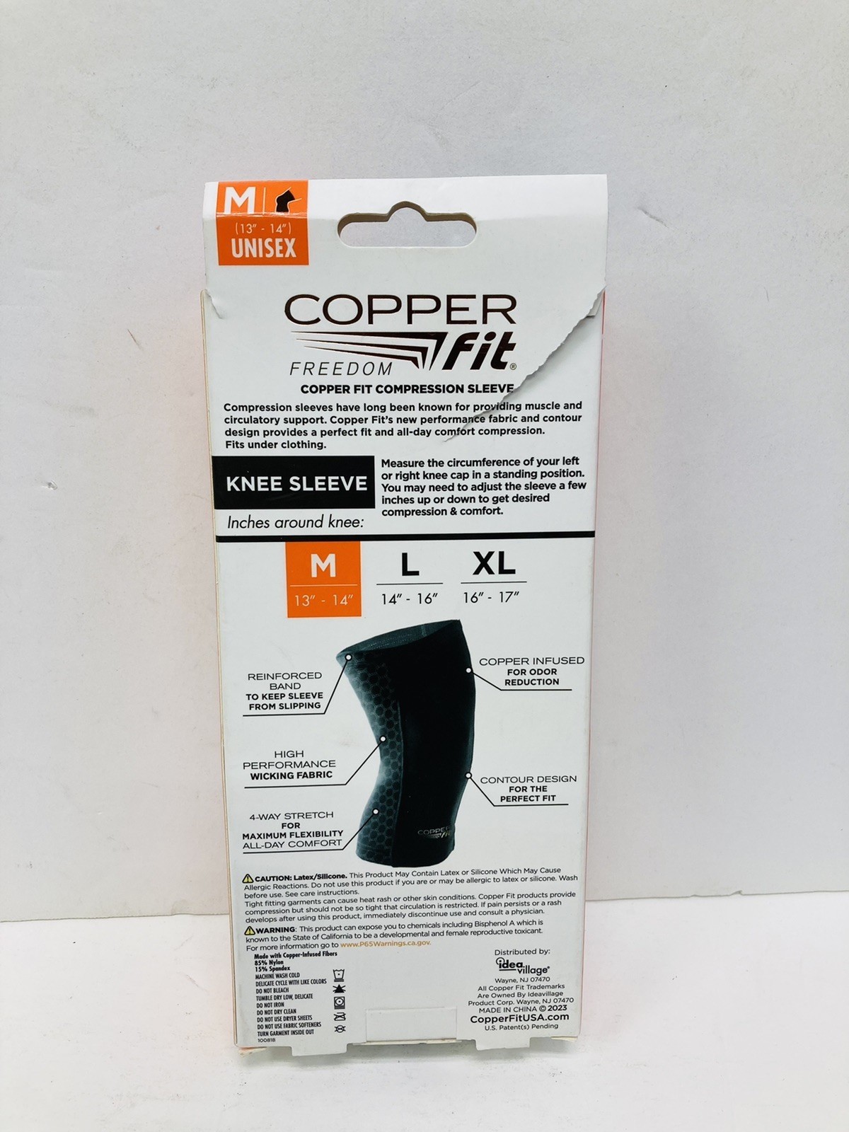 2 Pack Copper Fit The Original Compression Knee Sleeve MEDIUM 13”-14” 1 each