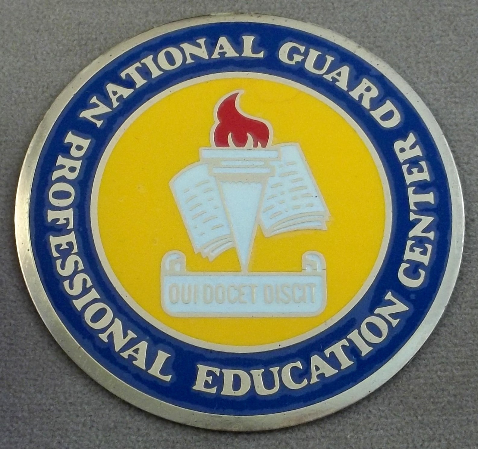 Army NG Professional Education Center Self Adhesive Metal Emblem Enamel Finish
