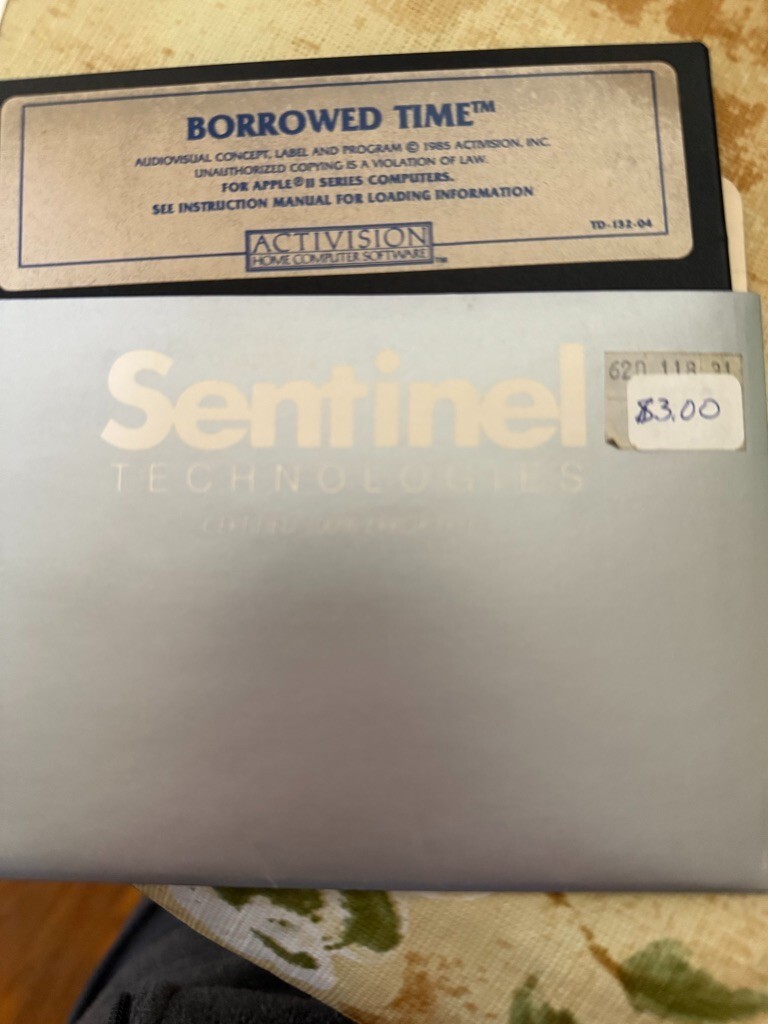 Apple 5.25 Software - BORROWED TIME by Activision - tested on Apple 2c