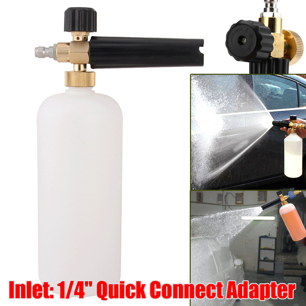 1/4" Snow Foam Pressure Washer Gun Car Wash Soap Lance Cannon Spray Jet Bottle