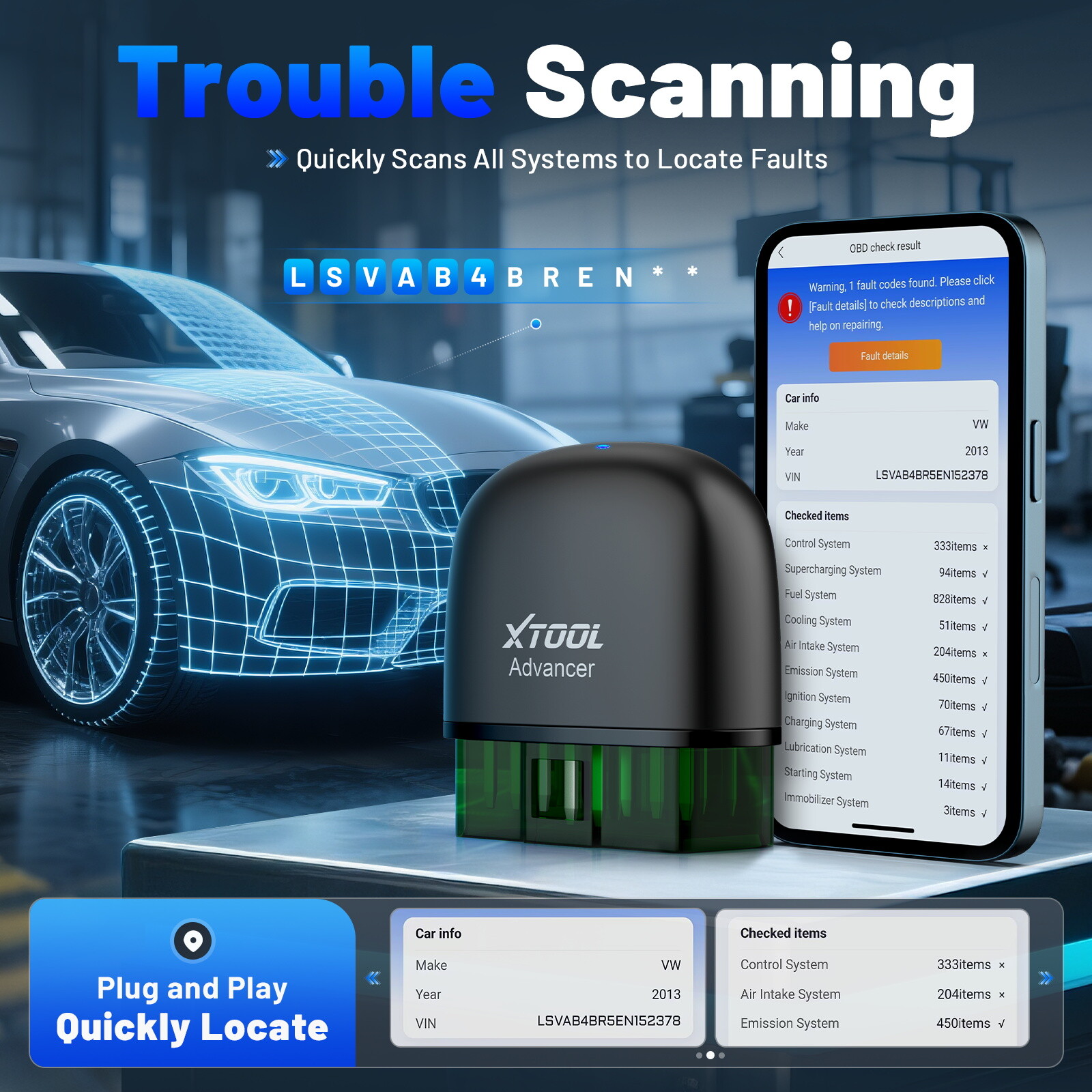 XTOOL AD20 Pro BT OBD2 Scanner Code Reader All System Diagnostic Tool AI-Assist